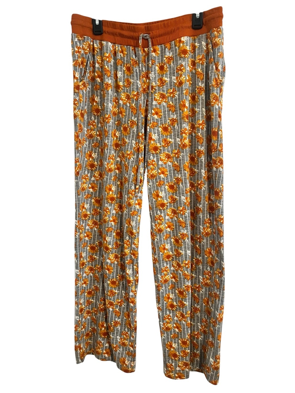 Maurices Orange Floral Wide-Leg Lounge Pants Women's size L L382